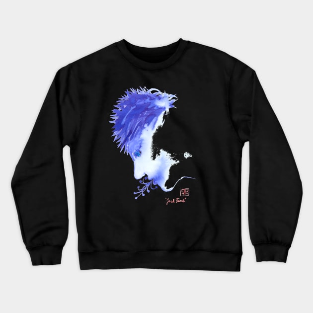 Jack frost winter blue cold face Crewneck Sweatshirt by Pragonette